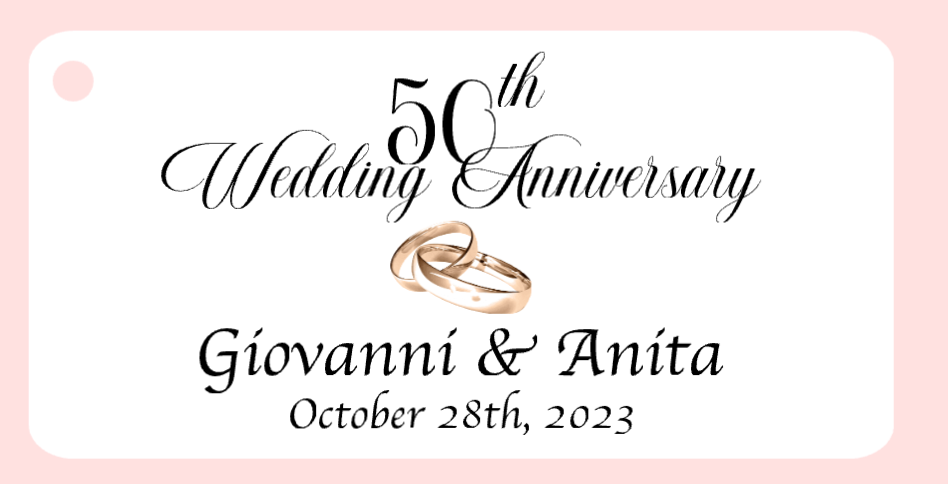 50 Years Wedding  Anniversary Bigliettini / Tags MMA-020