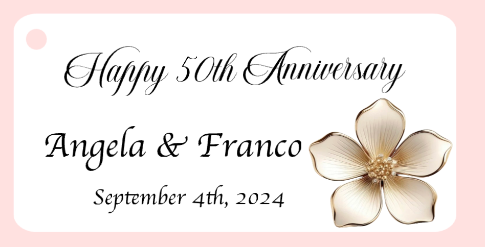 50 Years Wedding Anniversary Bigliettini / Tags MMA-005
