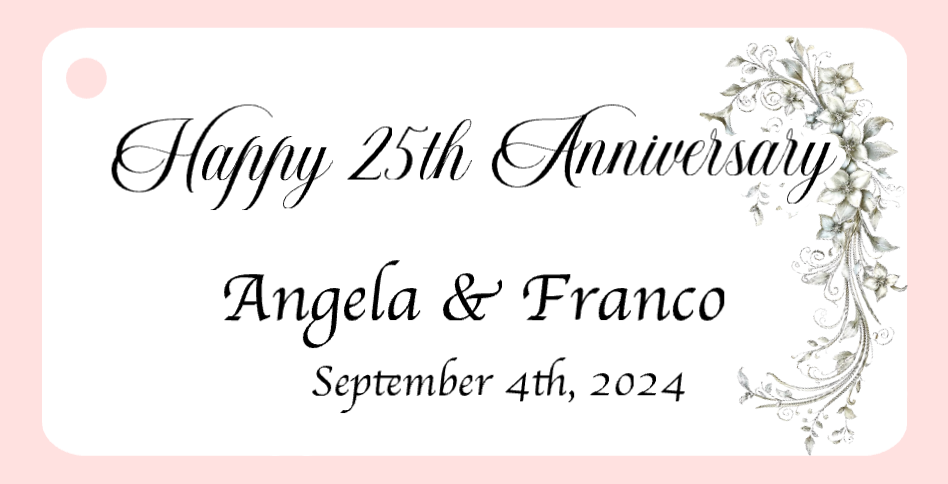 25 Years Wedding Anniversary Bigliettini / Tags MMA-008