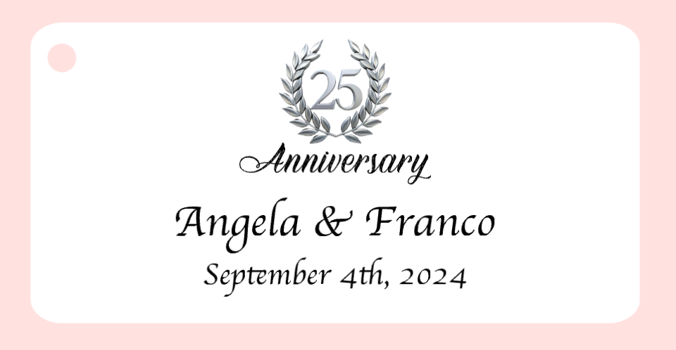 25 Years Wedding  Anniversary Bigliettini / Tags MMA-019