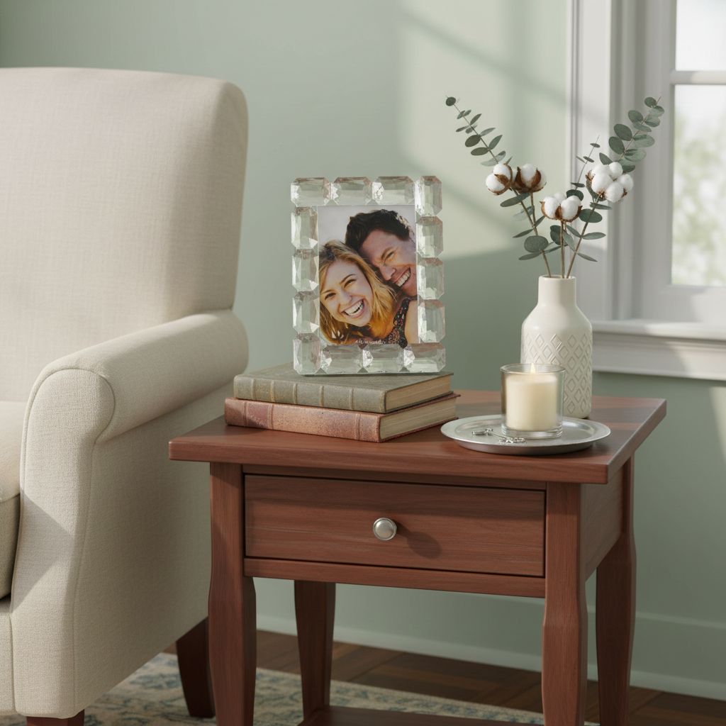 Cornice per foto Debora Carlucci con spilla fiore in cristallo Swarovski # DC1711