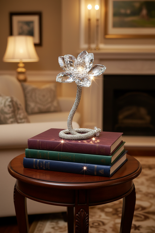 Debora Carlucci Crystal Beaded Swarovski Standing Rose/ Flower with Stem #6993