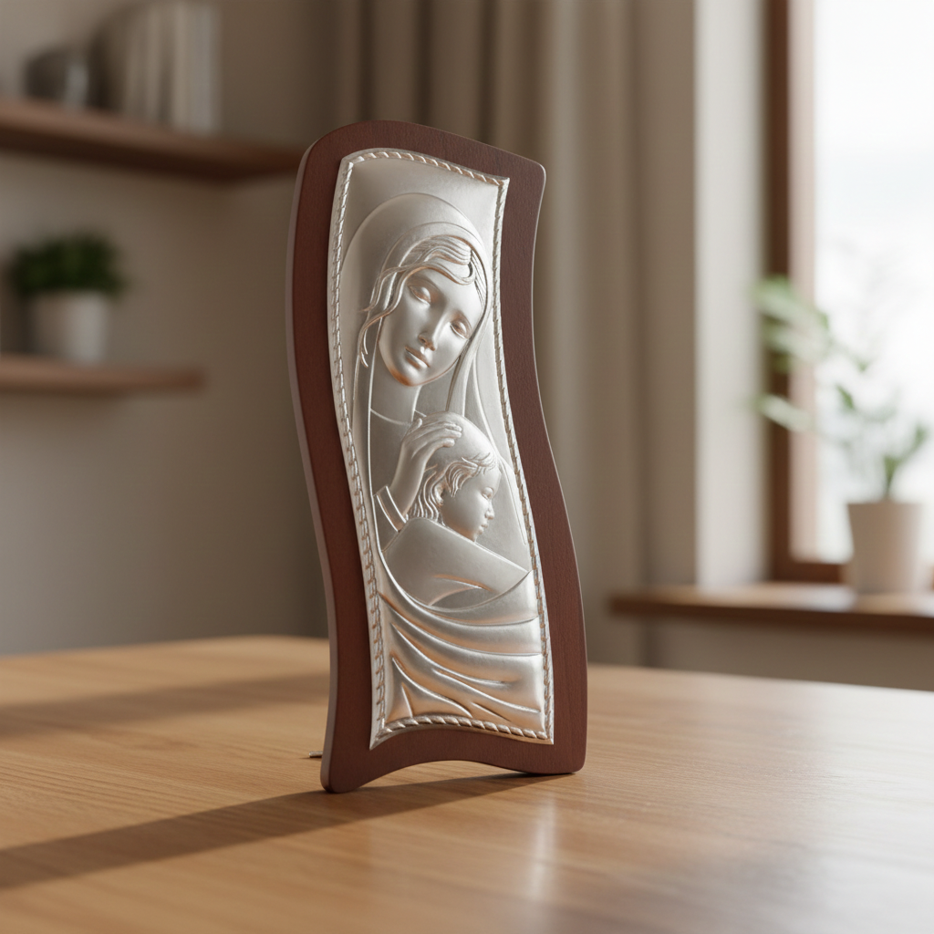 Italian 925 Silver  Argento Mother & Child Icon #Leo-28