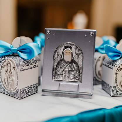 Italian 925 Silver Argento Greek Orthodox Bishop With Swarovski Crystal Party favor #18291