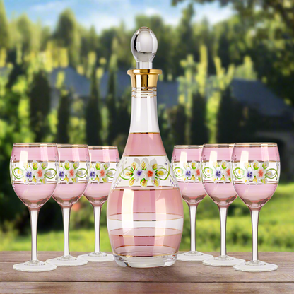 Juego de vasos de vino y decantador de 7 piezas #JY7410