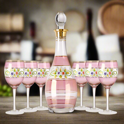 Juego de vasos de vino y decantador de 7 piezas #JY7410