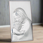 Placca da parete o da comò in argento 925 con madre e bambino # AG1991