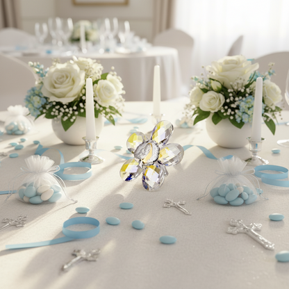 Debora Carlucci 24% Crystal Star Shaped Argento Icono de madre e hijo # 34117a