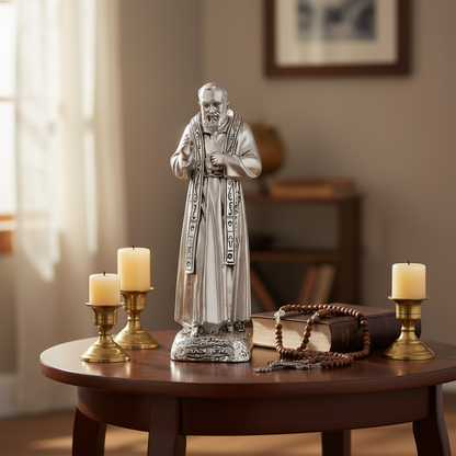 Panorama Argenti Padre Pio 925 Argento Plata Estatua/Estatuilla #7146