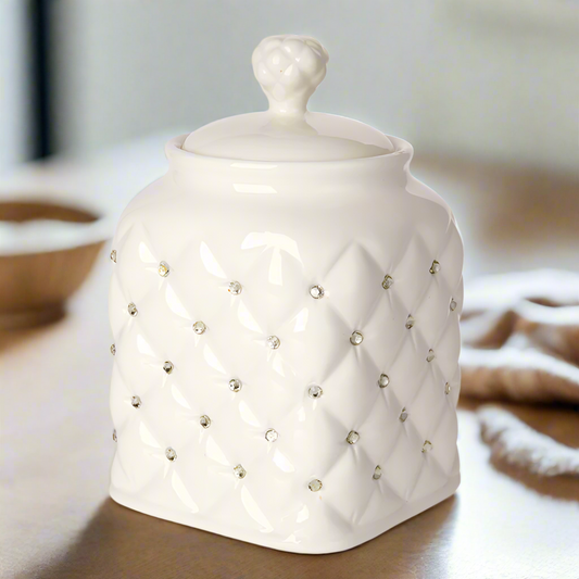 Debora Carlucci Cannister con decoración de diamantes de imitación #34025