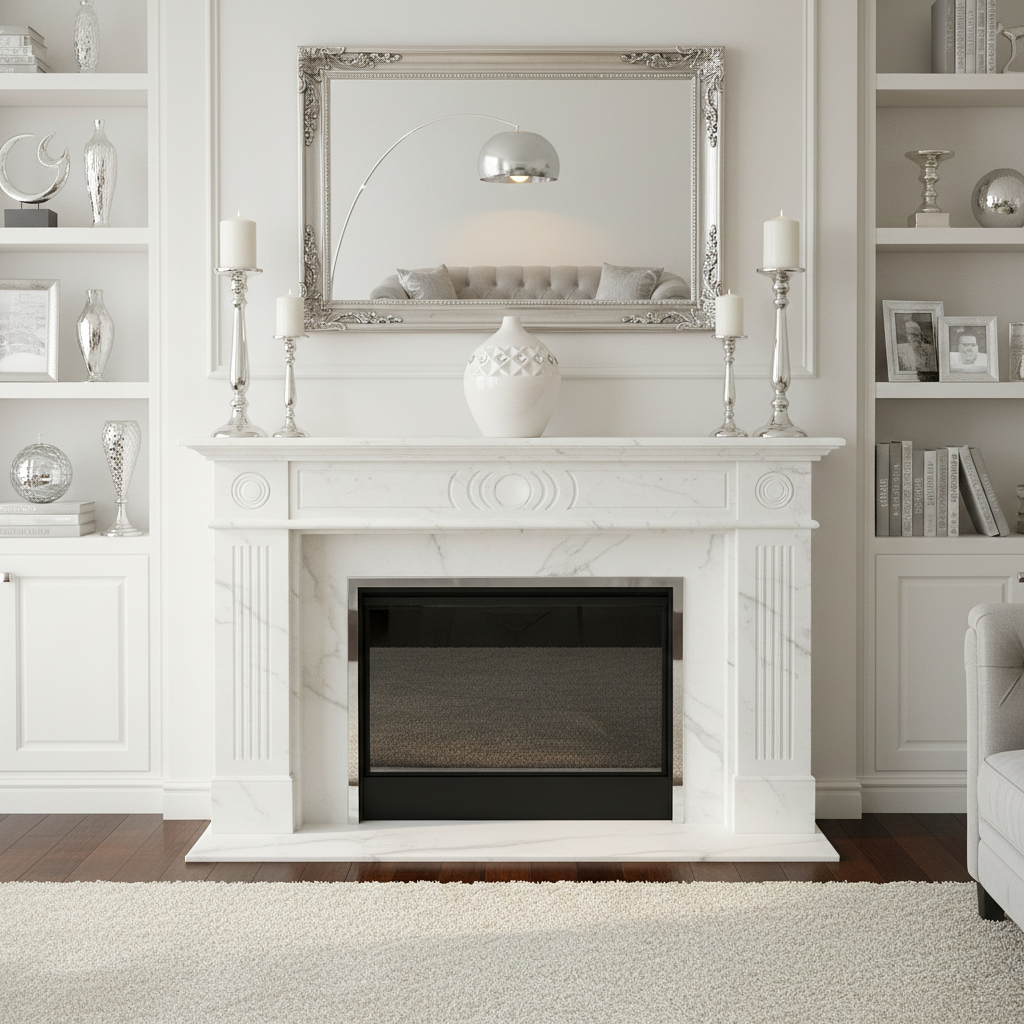 Vaso Bone China bianco italiano c. Elementi di cristallo Swarovski #130232