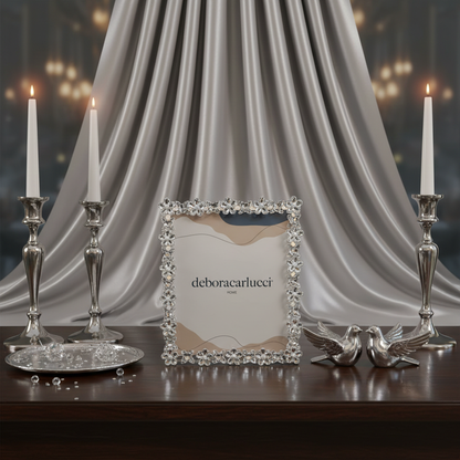 MARCO DUBAI FLOR CRISTAL EMBELLECEDOR PLATA 12 x 13 DC6175/ARG