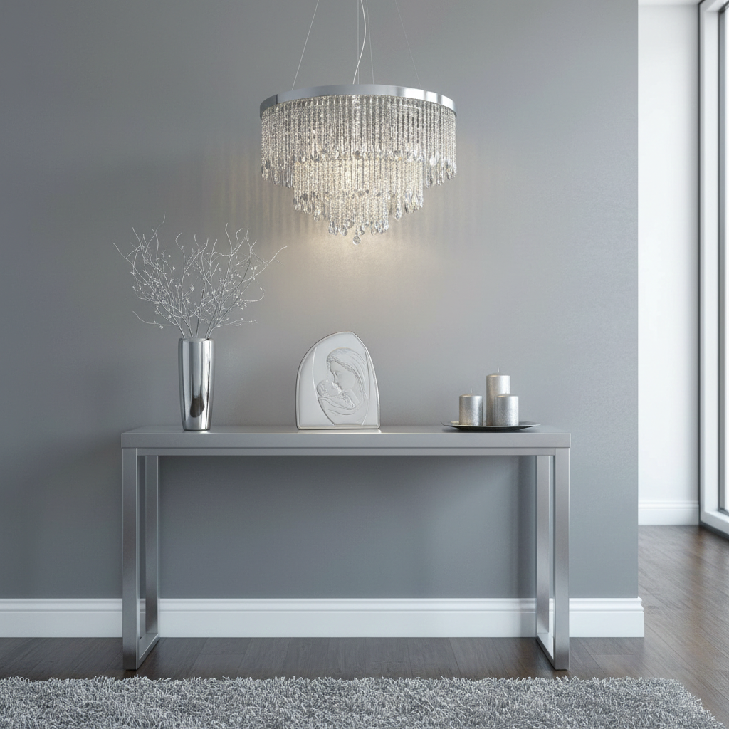 Madonna and Child 925 Silver Argento Wall Portrait #1943