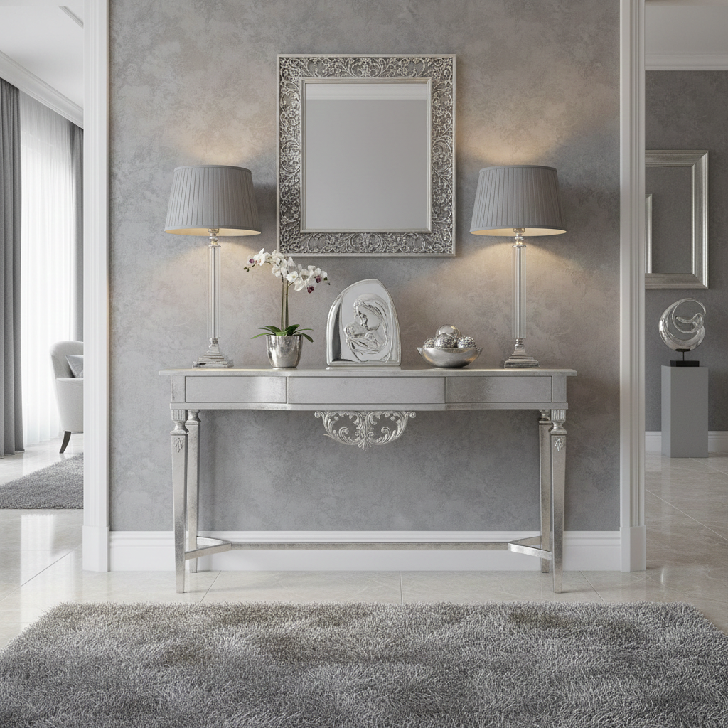 Madonna and Child 925 Silver Argento Wall Portrait #1943