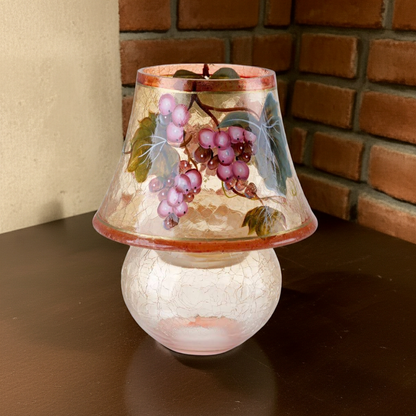 Portavelas de cristal de Murano con decoración de uvas #LW105-8