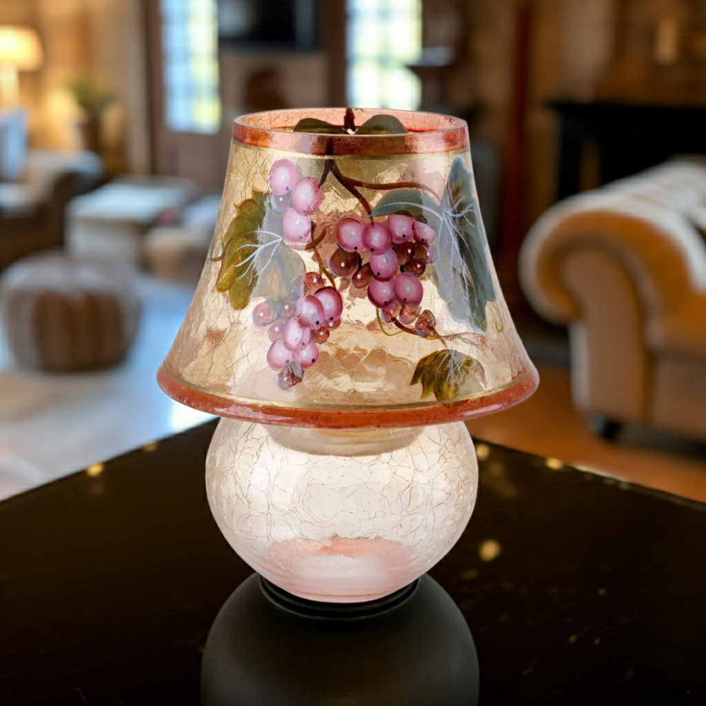 Portavelas de cristal de Murano con decoración de uvas #LW105-8