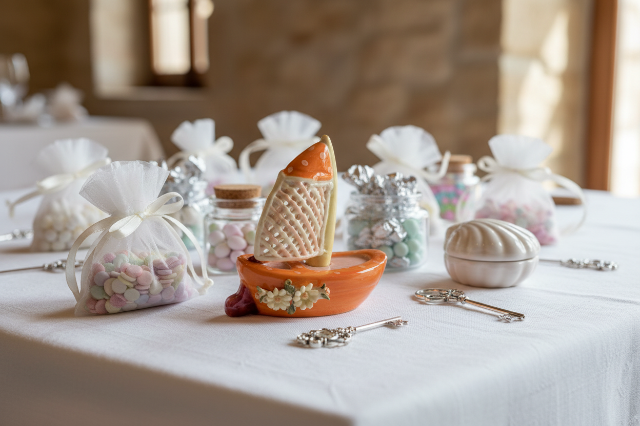 Porcelain Baby Sailboat theme Party Favors #6D1522BT