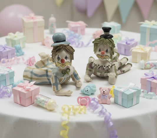 Surtido de figuras de payaso de bebé de porcelana #D961
