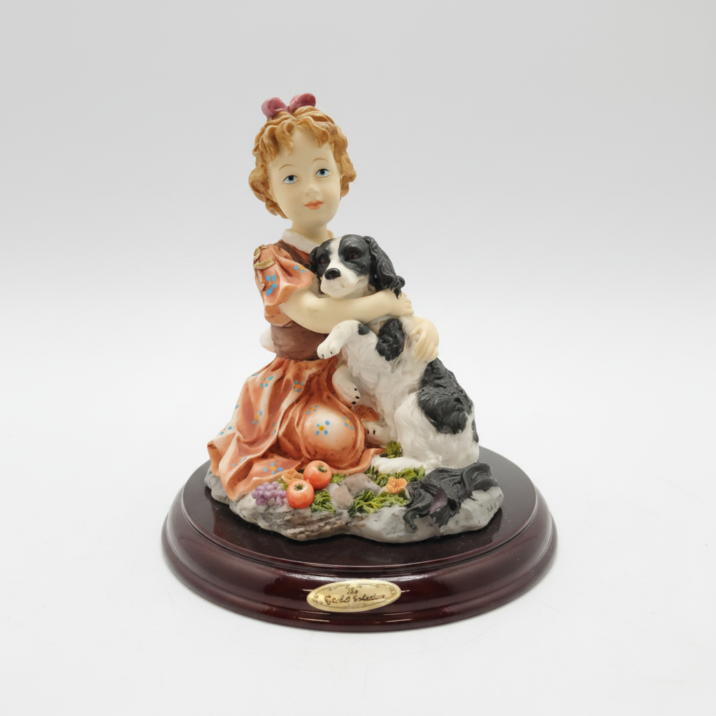 Ragazza in porcellana con cane GD-001