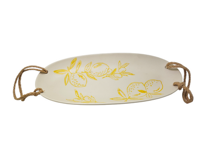 Cucina Italiana Lemon Design Oval Serving Plate W. Rope 14" L131303-456