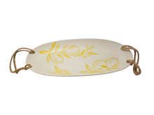 Load image into Gallery viewer, Cucina Italiana Lemon Design Oval Serving Plate W. Rope 14&quot; L131303-456
