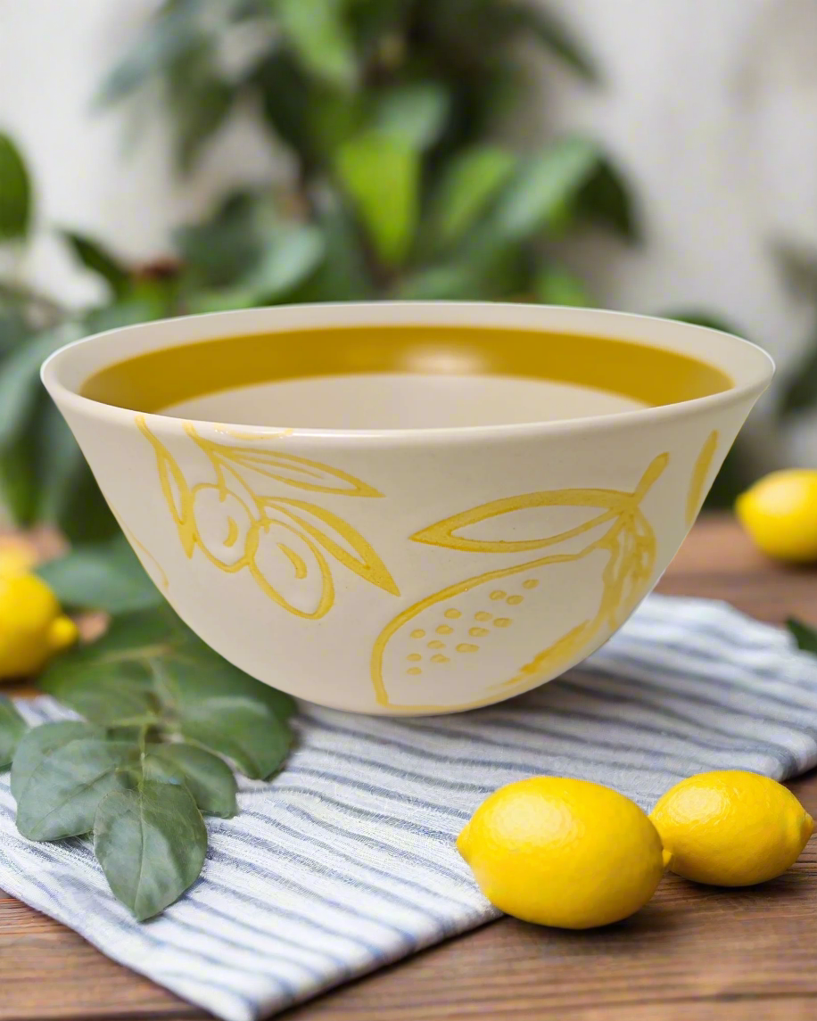 Cucina Italiana Lemon Design Serving Bowl 6