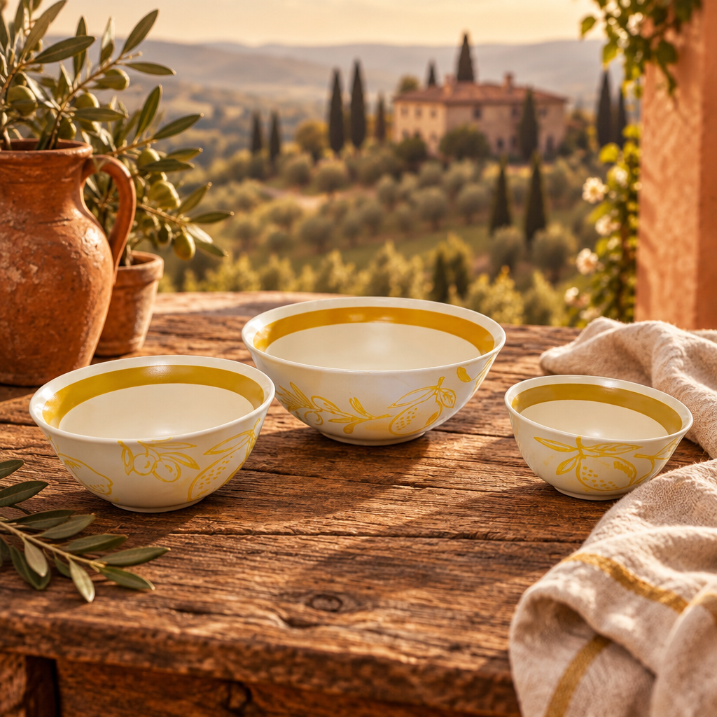 Cucina Italiana Lemon Design Salad Bowl  9" L131337-456
