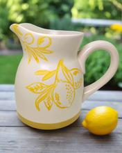 Load image into Gallery viewer, Cucina Italiana Lemon Design Wine Pitcher  8.&quot; L132511-456
