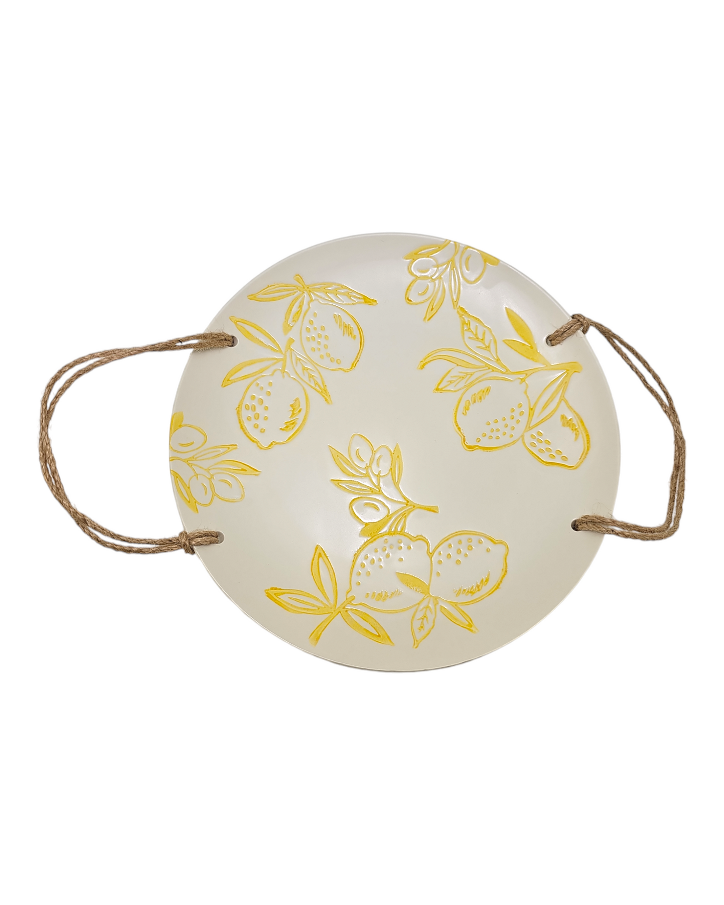 Cucina Italiana Lemon Design Dinner Serving Plate  W. Rope 10" L130073-456