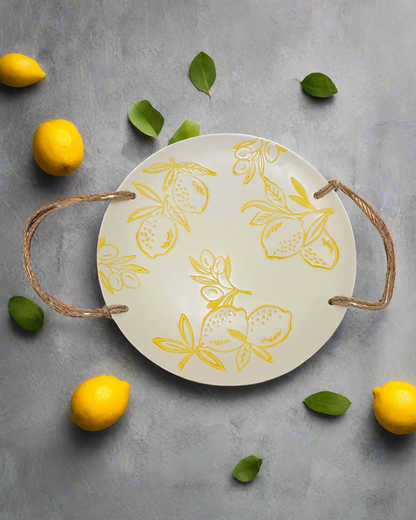 Cucina Italiana Lemon Design Dinner Serving Plate  W. Rope 10" L130073-456