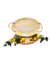 Load image into Gallery viewer, Cucina Italiana Lemon Design Oval Serving Platter 16 x 11 &quot; L132221-456
