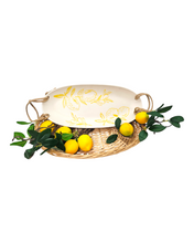 Load image into Gallery viewer, Cucina Italiana Lemon Design Oval Serving Plate W. Rope 14&quot; L131303-456
