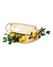 Load image into Gallery viewer, Cucina Italiana Lemon Design Rectangular Serving Plate W. Rope 14&quot; L132196-456
