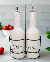 Carica l&#39;immagine nel visualizzatore di Gallery, Cucina Italiana Set Olio e Aceto in Ceramica #0216/562 
