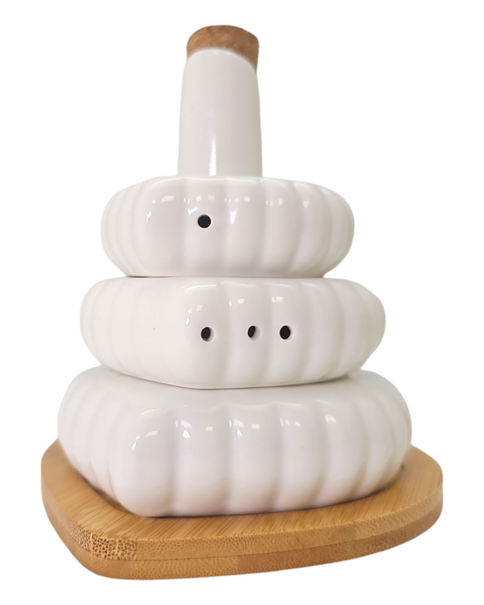 Sogno D' Oro Salt and Pepper with  Oil Bottle on Bamboo Base #SD04053