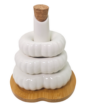 Load image into Gallery viewer, Sogno D&#39; Oro Salt and Pepper with  Oil Bottle on Bamboo Base #SD04053
