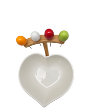 Load image into Gallery viewer, Sogno D&#39; Oro 5&quot; Heart Shape Serving Bowl W.Stand with Picks   #SD061059
