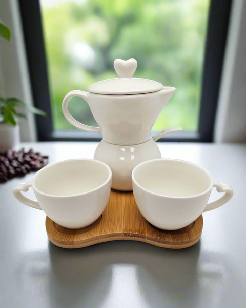 Sogno D' Oro White Porcelain Sugar And Creamer - with 2 Espresso
