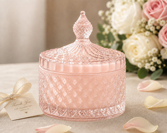 Marsiglia Collection Candle Jewelry Box Accented in Pink  DC24020-P