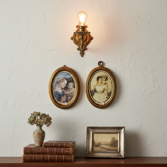 Porcelain Mother and Child Wall Plaque Party Favors #4L089