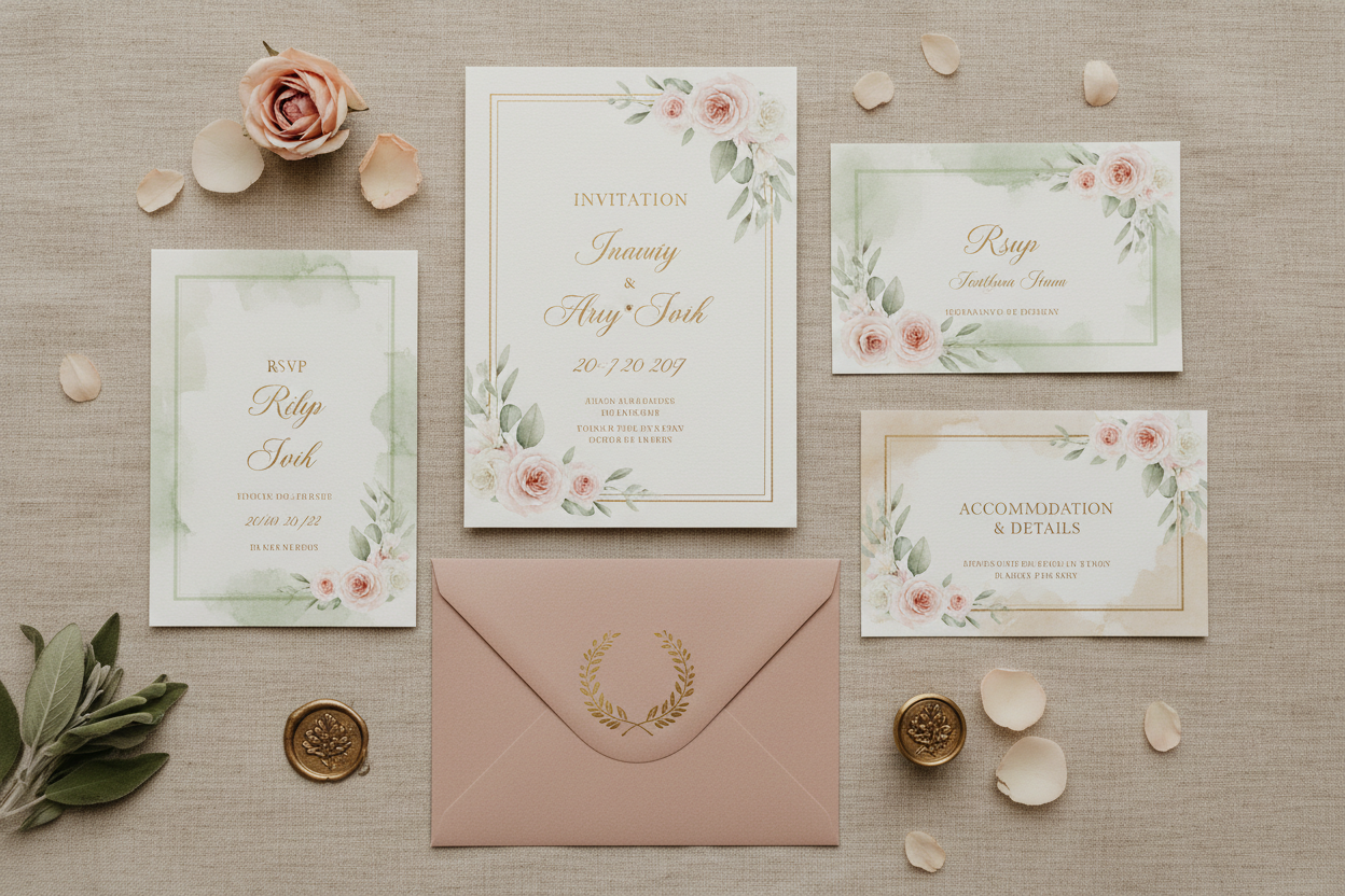 Pastel Floral Wedding Stationery