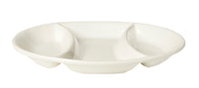 Load image into Gallery viewer, Cucina Italiana Ceramic 3 Section Appetizer Oval Serving Tray in White  #0041-W
