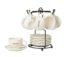 Load image into Gallery viewer, Cucina Italiana Ceramic 12pc Espresso Set With Stand #1422/W
