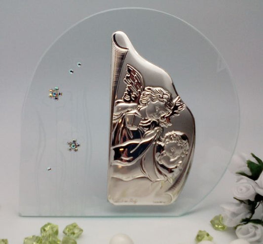 Ángel de la guarda Ícono Plata 925 Argento W. Swarovski #17326