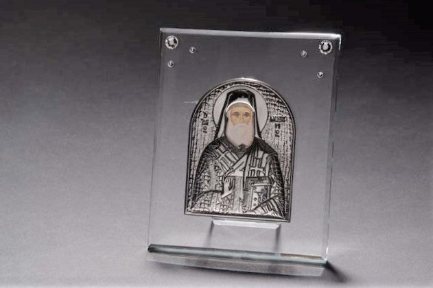 Vescovo greco argento argento 925 italiano con bomboniera in cristallo Swarovski # 18291 