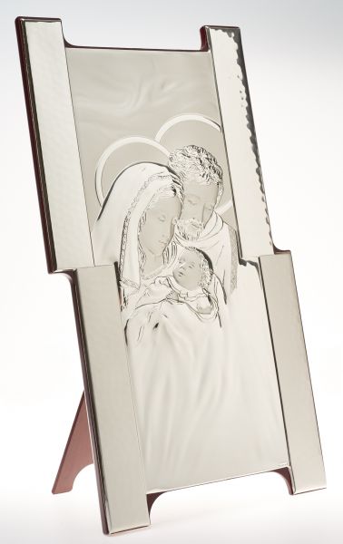Holy Family Italian 925 Silver Argento Holy Family Wall or Tabletop Religious Plaque #1932