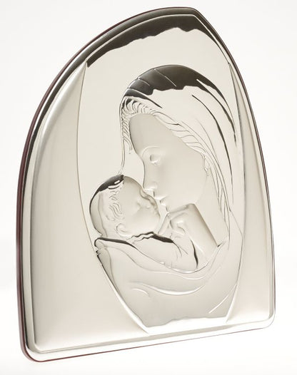 Madonna and Child 925 Silver Argento Wall Portrait #1943