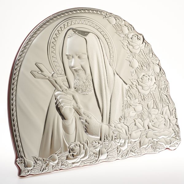 Italian  925 Silver Argento Padre Pio Icon #1973