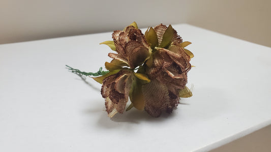 Piccoli fiori di carta marrone e avorio - 72 pezzi/borsa BF5554