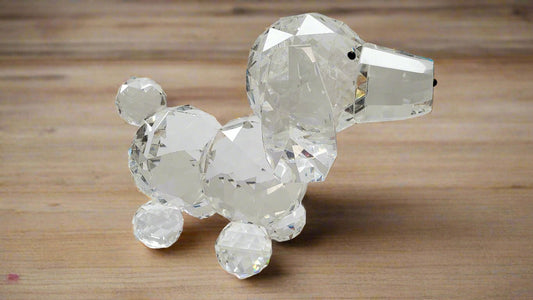 Centro de mesa con estatuilla de cachorro de cristal #CR044